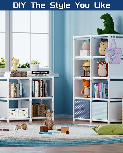 Mavivegue Bookshelf,15 Cube Storage Organizer,Book Shelf Organizer,Tall Bookcase Shelf,Book Cases/Shelves,Cubbies Closet Storage Organizer Shelves for Bedroom,Living Room,Home,Office-White - LeafyLoom