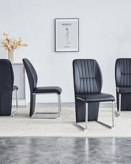NicBex Haerin-SD-00293-LWJ Dining Chairs, 17.5"x16.6"x37.6", Black - LeafyLoom