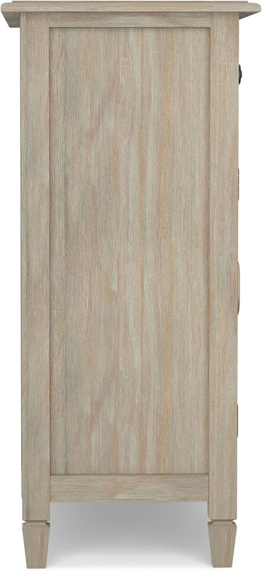 SIMPLIHOME Connaught SOLID WOOD 40 Inch Wide Traditional Entryway Storage Cabinet in Distressed Grey, For the Living Room, Entryway and Family Room - LeafyLoom