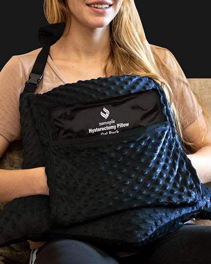 Zomaple Hysterectomy Pillow- Super Comfy Shock Absorbing Hysterectomy Recovery Pillow with 2 Pockets and Gel Pack- Tummy Pillow with Hands Placement P - LeafyLoom