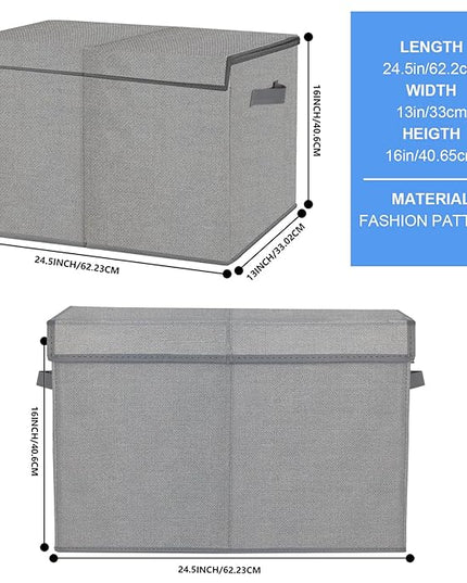 homyfort Large Toy Box Chest for Kids Boys,Collapsible Toy Bin Storage Organizer Basket with Lids for Blanket,Toys,Toddler,Nursery,Playroom (Grey) - LeafyLoom