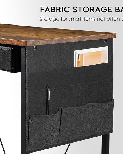 Ｍａｉｈａｉｌ Maihail Home Office Desk with Drawers Shelves, 39” Computer Corner Desk, Small Space, Small L Shaped Desk with Side Storage for Bedroom, Rustic Brown - LeafyLoom