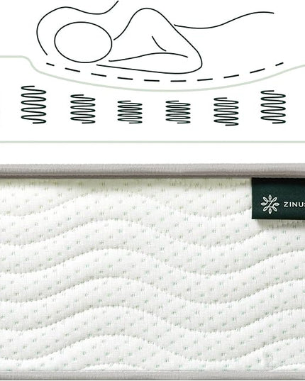 ZINUS 10 Inch Foam and Spring Mattress, Full, CertiPUR-US Certified Foams, Mattress in A Box, White - LeafyLoom