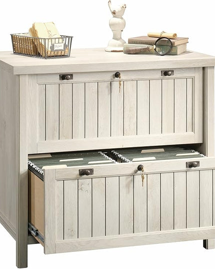 Sauder Costa Lateral File, Chalked Chestnut finish - LeafyLoom