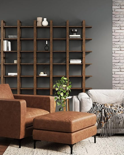 Nathan James Benji Floating Wall Book Shelves, 3-Tier Display Shelf, Decorative Modular Shelf in Solid Wood for Bedroom, Nursery, Bathroom or Kitchen - LeafyLoom