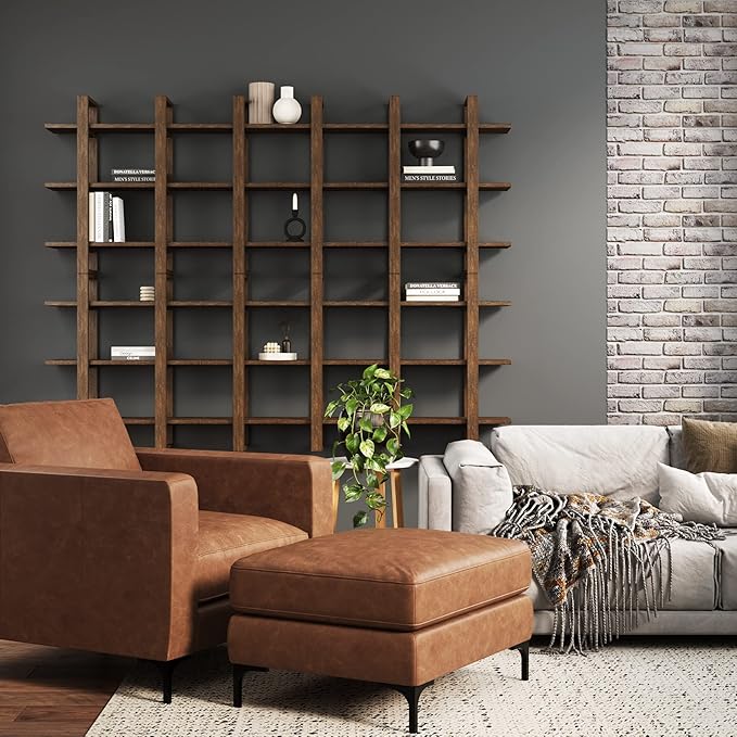 Nathan James Benji Floating Wall Book Shelves, 3-Tier Display Shelf, Decorative Modular Shelf in Solid Wood for Bedroom, Nursery, Bathroom or Kitchen - LeafyLoom
