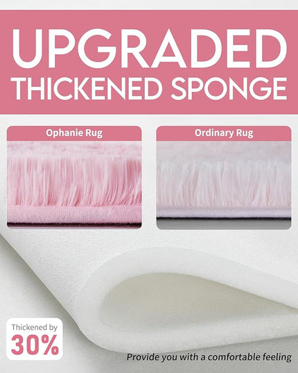 Ophanie Machine Washable 5x8 Rugs for Living Room,Pink Fluffy Carpet Large Fuzzy Plush Shag Comfy Soft, Non-Slip Indoor Floor Carpet,for Kids Boys Girls, Room,Bedroom,Playroom, Home Decor Aesthetic - LeafyLoom
