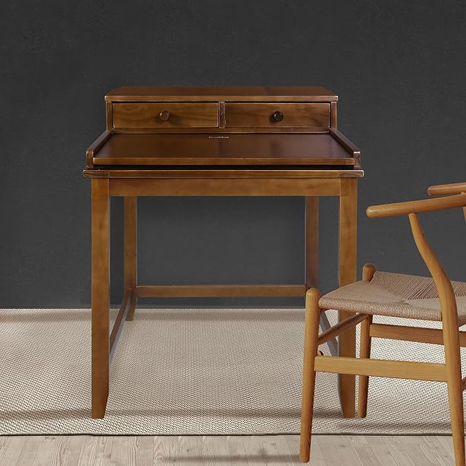 Casual Home Office Concealed Compartment Desk, Truffle Brown - LeafyLoom
