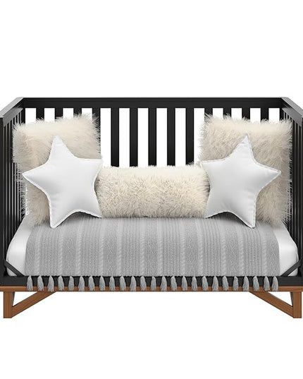 Storkcraft Santa Monica 5-in-1 Convertible Crib (Black with Vintage Driftwood) – GREENGUARD Gold Certified, Modern Design, Two-Tone Baby Crib, Converts to Toddler Bed, Daybed and Full-Size Bed - LeafyLoom