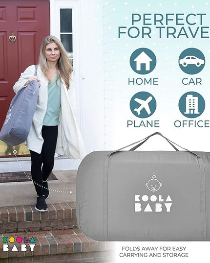 3 in 1 Baby Bassinet, Bedside Sleeper, & Playpen, Easy Folding Portable Crib (Grey)- KoolaBaby (Bassinet) - LeafyLoom