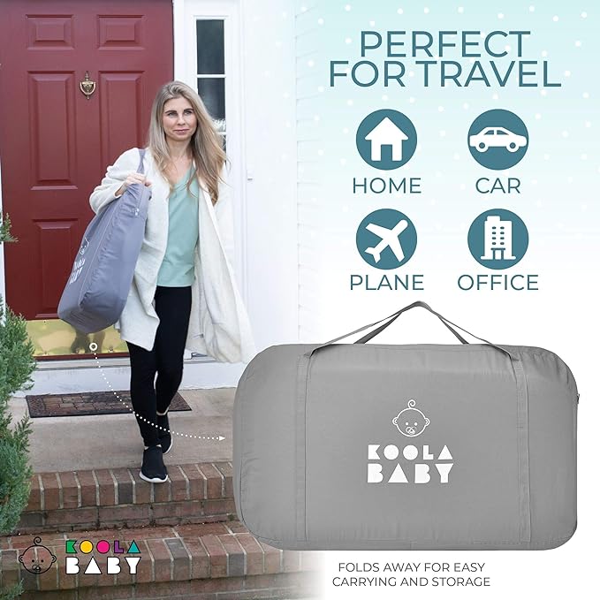 3 in 1 Baby Bassinet, Bedside Sleeper, & Playpen, Easy Folding Portable Crib (Grey)- KoolaBaby (Bassinet) - LeafyLoom