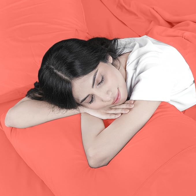 Utopia Bedding Queen Bed Sheets Set - 4 Piece Bedding - Brushed Microfiber - Shrinkage and Fade Resistant - Easy Care (Queen, Coral) - LeafyLoom