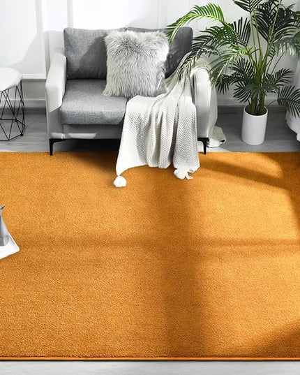 Area Rugs for Bedroom Living Room, 5x8 Orange Super Soft Comfy Thickened Memory-Foam Indoor Carpets, Modern Aesthetic Minimalist Carpet for Boys Girls Adults Apartment Nursery Home Décor - LeafyLoom