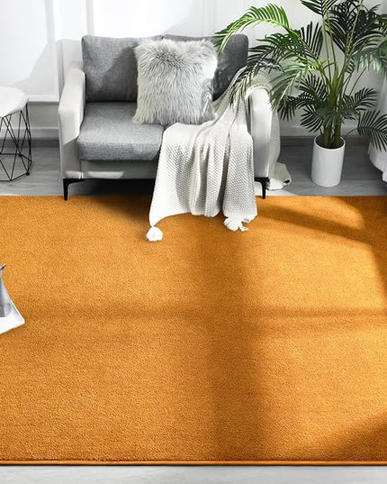 Area Rugs for Bedroom Living Room, 6x9 Orange Super Soft Comfy Thickened Memory-Foam Indoor Carpets, Modern Aesthetic Minimalist Carpet for Boys Girls Adults Apartment Nursery Home Décor - LeafyLoom