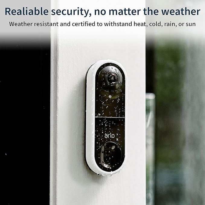 Arlo Essential Wired Video Doorbell - HD Video, 180° View, Night Vision, 2 Way Audio, Black - AVD1001B Arlo