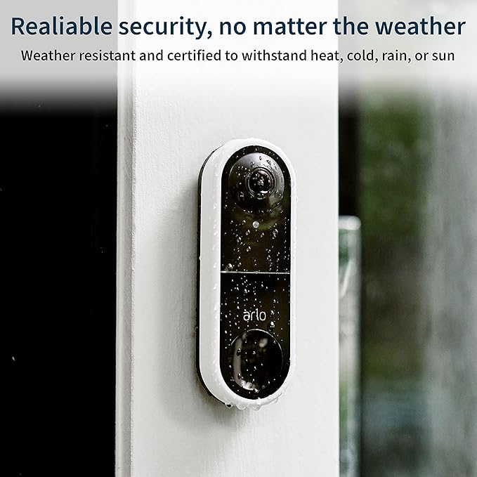 Arlo Essential Wired Video Doorbell - HD Video, 180° View, Night Vision, 2 Way Audio, DIY Installation (wiring required), Security Camera, Doorbell Camera, Home Security Cameras, White - AVD1001 Arlo