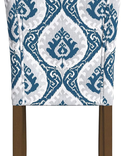 HomePop Classic Parsons Dining Chairs, Pack of 2, Blue Ikat Medallion Print - LeafyLoom