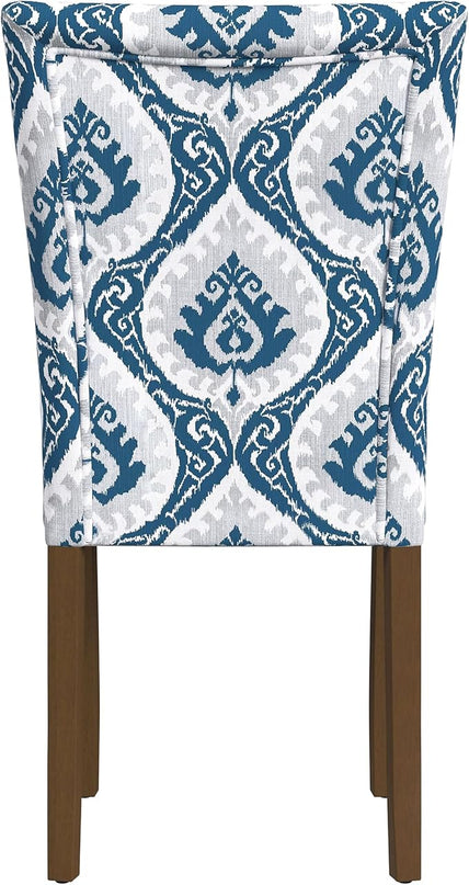 HomePop Classic Parsons Dining Chairs, Pack of 2, Blue Ikat Medallion Print - LeafyLoom