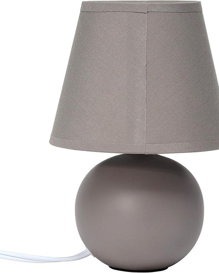 Simple Designs LT2008-GRY Mini Ceramic Globe Table Lamp Gray (Pack of 18) - LeafyLoom