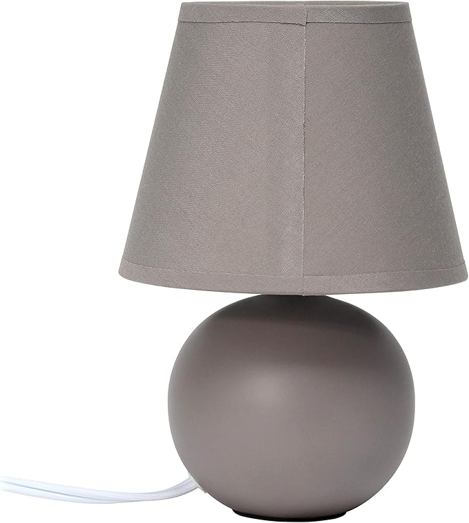 Simple Designs LT2008-GRY Mini Ceramic Globe Table Lamp Gray (Pack of 18) - LeafyLoom