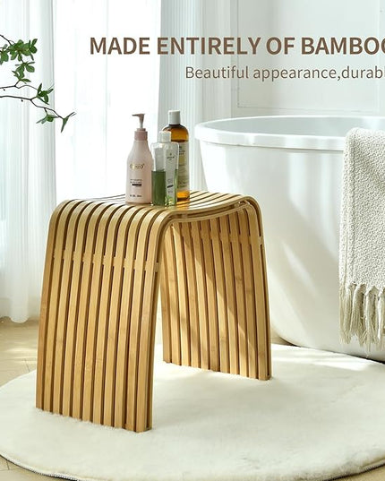 Bamboo Dining Stool Dining Chair Dressing Stool Shoe Stool Bathroom Stool Dining Room Bathroom Living Room Study Bedroom Durable and Beautifully Designed - LeafyLoom