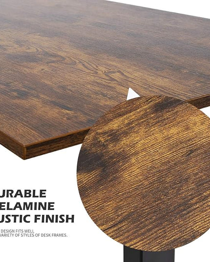 TOPSKY One-Piece Table Top for Electric Standing Desk Adjustable Desk (Rustic Brown., 58.3x26.8x0.7) - LeafyLoom