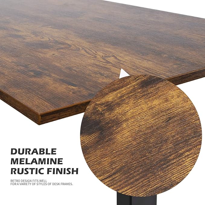 TOPSKY One-Piece Table Top for Electric Standing Desk Adjustable Desk (Rustic Brown., 58.3x26.8x0.7) - LeafyLoom