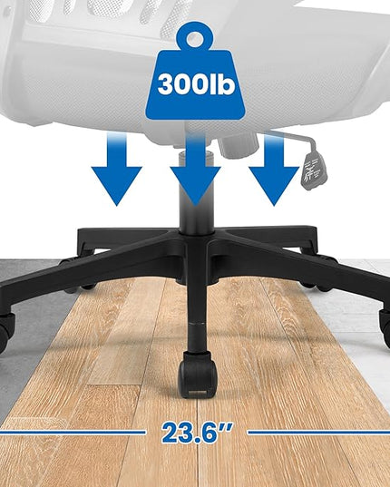 Yaheetech Office Chair Ergonomic Computer Chair Mid Back Adjustable Desk Chair with Lumbar Support Armrest, Swivel Rolling Mesh Task Gaming Chair for Home Office Work Study, Black - LeafyLoom