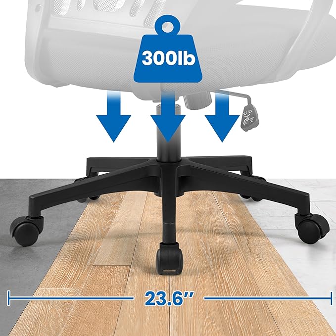 Yaheetech Office Chair Ergonomic Computer Chair Mid Back Adjustable Desk Chair with Lumbar Support Armrest, Swivel Rolling Mesh Task Gaming Chair for Home Office Work Study, Black - LeafyLoom