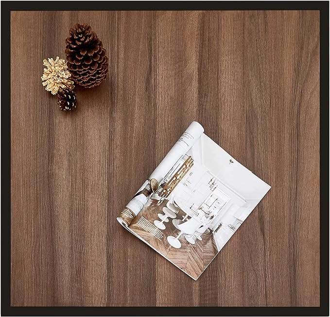 SAYGOER Farmhouse Coffee Table Rustic Wood Coffee Tables Mid Century Modern Coffe Tables for Small Spaces Simple Square Low Center Table for Living Room Home Office Boho Style, Walnut - LeafyLoom
