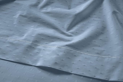 LANE LINEN Split King Sheets for Adjustable Beds - 1000 Thread Count 5PC Sheets Set, 100% Egyptian Cotton, Cool Breathable & Soft, 2 Fitted Fits Upto 16" Deep Pockets - Swiss Dot - French Blue - LeafyLoom