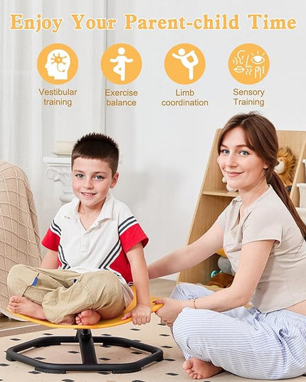 Spinning Chair for Autistic Kids Sit and Spin Chair for Kids Swivel Sensory Chair Elephant Spinning Seat Autism Sensory Chair Items for Sensory Room Training Balance Body Coordination - LeafyLoom