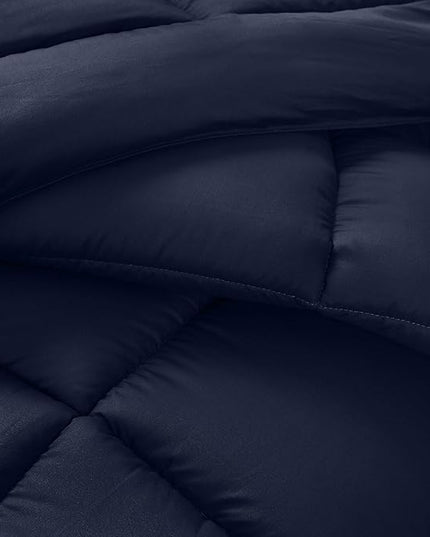 Utopia Bedding Queen Size Comforter Set with 2 Pillow Shams, Bedding Comforter Sets, Down Alternative Navy Comforter, Soft and Comfortable, Machine Washable (Pack of 4) - LeafyLoom