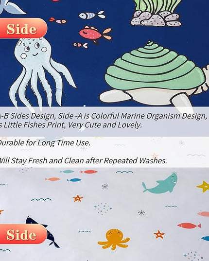RYNGHIPY Kids Bedding Set for Full Bed Reversible Ocean Animals Print Comforter Set for Boys Girls Easy-Wash Super Soft Microfiber Bed Set (Navy Ocean,Full) - LeafyLoom