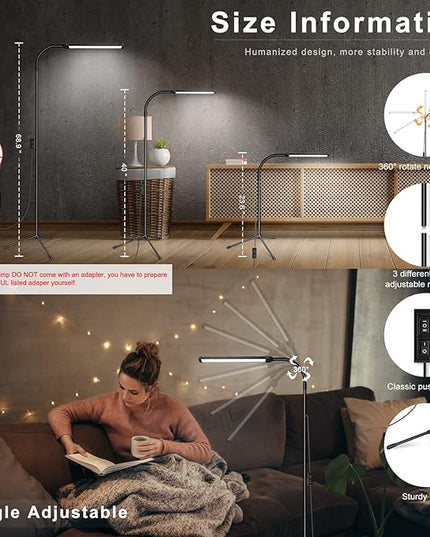 EBEST Led Floor Lamp for Eyelash Extensions Craft Task Lamps Floor Standing light Adjustable Gooseneck Dimmable lash Light LED Lamp for eyelash Facial Spa Salon Makeup - LeafyLoom
