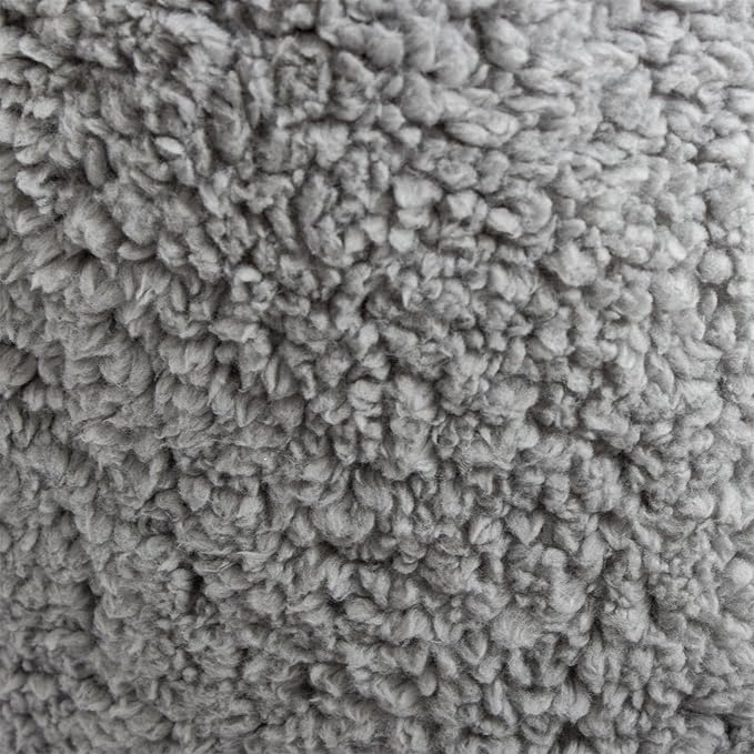 A Nice Night Sherpa Fleece Flannel Reading Pillow Bed Wedge Adult Backrest with Arms Back Support for Sitting Up in Bed/Couch,Grey,Large - LeafyLoom