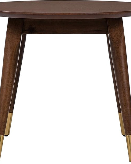 Elle Decor Clemintine Mid-Century Modern Living Room Furniture Collection, Oval Coffee Table, Walnut Brown - LeafyLoom