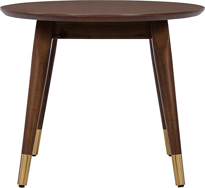 Elle Decor Clemintine Mid-Century Modern Living Room Furniture Collection, Oval Coffee Table, Walnut Brown - LeafyLoom