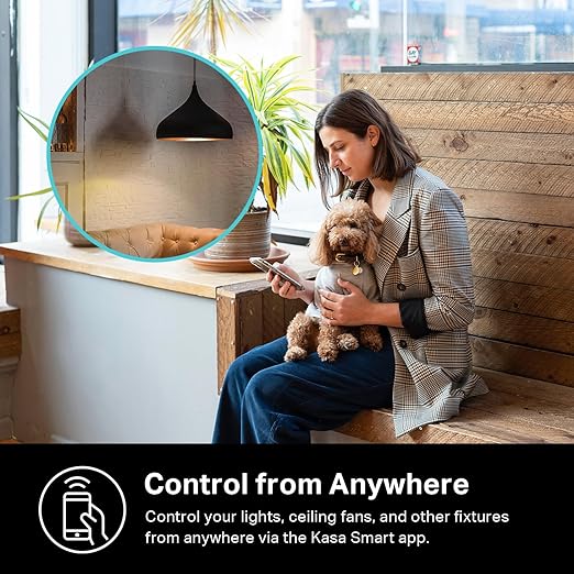 Kasa Smart Dimmer Switch HS220, Single Pole, Needs Neutral Wire, 2.4GHz Wi-Fi Light Switch Compatible with Alexa and Google Home, UL Certified, No Hub Required, Black KasaSmartbyTP-Link