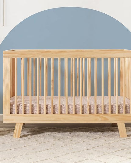 babyletto Hudson 3-in-1 Convertible Crib with Toddler Bed Conversion Kit in Natural, Greenguard Gold Certified - LeafyLoom