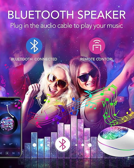 One Fire Galaxy Projector Star Projector Galaxy Light, 16 Color Changing+White Noise Sky Light Projector for Bedroom, Bluetooth Speaker Star Night Light Projector, Galaxy Light Projector for Bedroom OneFire
