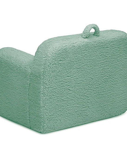 Delta Children Personalized Sherpa Cozee Chair - Customize with Name – Foam Kids Chair for Ages 18 Months and Up, Sage - LeafyLoom