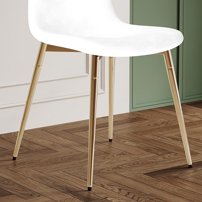 NicBex Haerin-SD-00338-LWJ Dining Chairs, 17.7"x19.7"x34.3", White and Gold - LeafyLoom