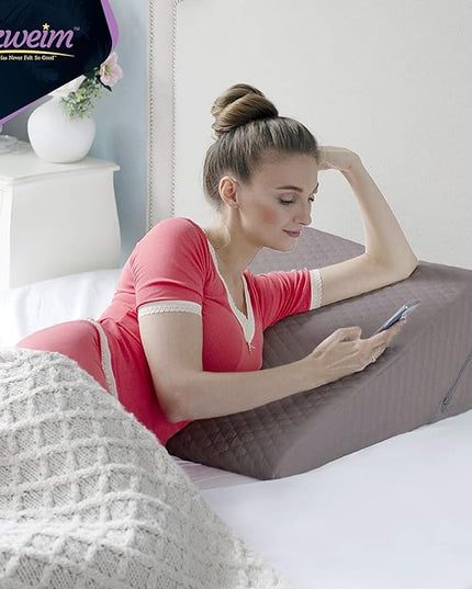 Adjustable Bed Wedge Pillow for Sleep Apnea, Gerd, Acid Reflux, Post Surgery, Heartburn - Foam Wedge Pillow for Back Pain Relief, Sleep Apnea Pillow Wedge or Bed Wedge Pillow for Sleeping for Seniors - LeafyLoom