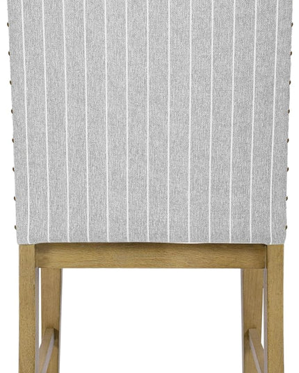 HomePop Classic Parsons Dining Chairs, Pack of 2, Light Gray Stripe (Set of 2) - LeafyLoom