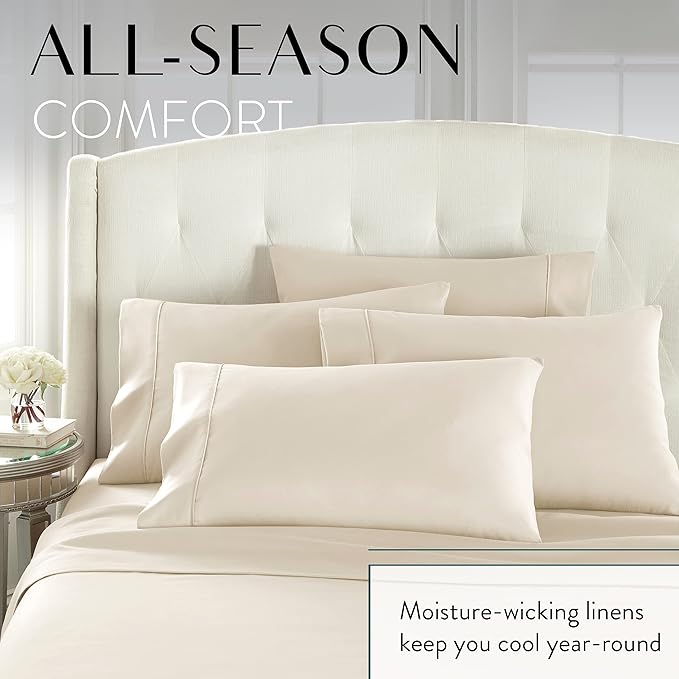 Danjor Linens Twin XL Sheets - Hotel Luxury Essentials Bedding - 4 pc Soft Bedding & Pillowcases Set with Deep Pockets - Breathable Bed Sheets, Wrinkle Free - Cream Sheets - LeafyLoom