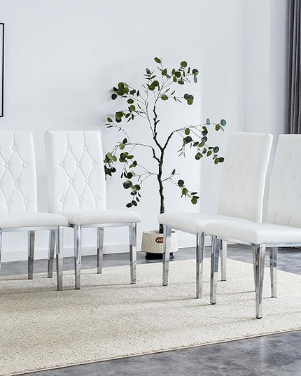 NicBex Haerin-SD-00290-LWJ Dining Chairs, 17.5"x17.5"x38.2", White - LeafyLoom
