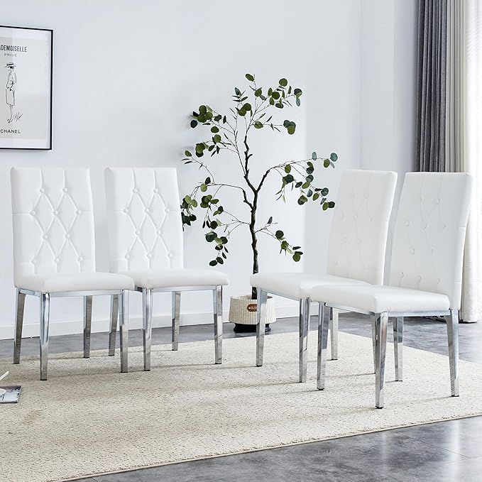 NicBex Haerin-SD-00290-LWJ Dining Chairs, 17.5"x17.5"x38.2", White - LeafyLoom