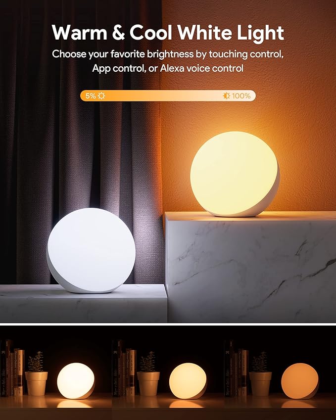 Hifree Smart Table Lamp, Dimmable Desk Lamp with App/Voice Control, LED RGB Color Changing Touch Lamp, Night Light for Bedroom Compatible with Alexa HifreeDirect