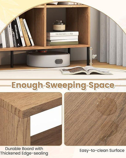 LOKO 6 Cube Bookcase, 3-Tier Floor Open Bookshelf with 5 Metal Legs, Cube Storage Organizer with Adjustable Shelves, Modern Display Shelving for Living Room, Study, Bedroom, Office (natural) - LeafyLoom
